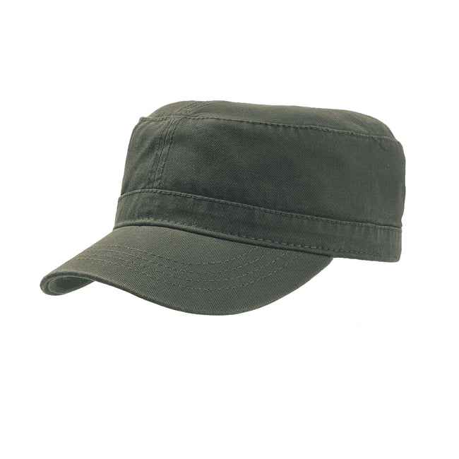 Olive - Back - Atlantis Chino Cotton Uniform Military Cap (Pack Of 2)