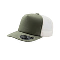 Olive - Front - Atlantis Record Mid Visor 5 Panel Trucker Cap (Pack of 2)