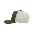 Olive - Side - Atlantis Record Mid Visor 5 Panel Trucker Cap (Pack of 2)