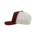 Burgundy - Side - Atlantis Record Mid Visor 5 Panel Trucker Cap (Pack of 2)