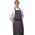 Navy-White - Front - BonChef Butcher Full Length Apron (Pack of 2)