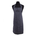 Navy-White - Side - BonChef Butcher Full Length Apron (Pack of 2)