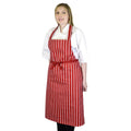 Red-White - Front - BonChef Butcher Full Length Apron (Pack of 2)