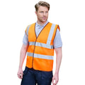 Orange - Back - Absolute Apparel Mens Hi Vis Waistcoat (Pack of 2)
