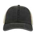 Black - Back - Atlantis Unisex Case Pigment Dyed 6 Panel Trucker Cap