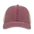 Burgundy - Back - Atlantis Unisex Case Pigment Dyed 6 Panel Trucker Cap