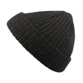 Black Melange - Front - Atlantis Unisex Docker Short Beanie With Turn Up