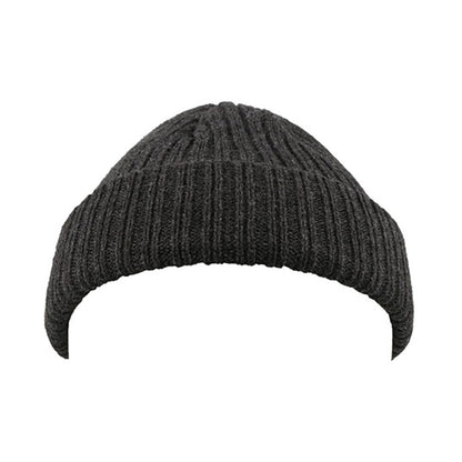 Black Melange - Side - Atlantis Unisex Docker Short Beanie With Turn Up