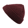 Burgundy Melange - Front - Atlantis Unisex Docker Short Beanie With Turn Up