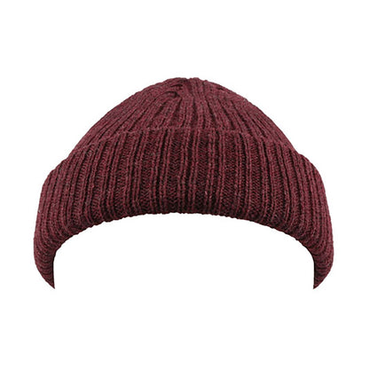 Burgundy Melange - Side - Atlantis Unisex Docker Short Beanie With Turn Up