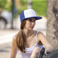 White - Back - Atlantis Unisex Snap 90s Flat Visor 5 Panel Trucker Cap