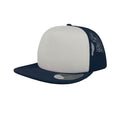 White-Navy - Front - Atlantis Unisex Snap 90s Flat Visor 5 Panel Trucker Cap