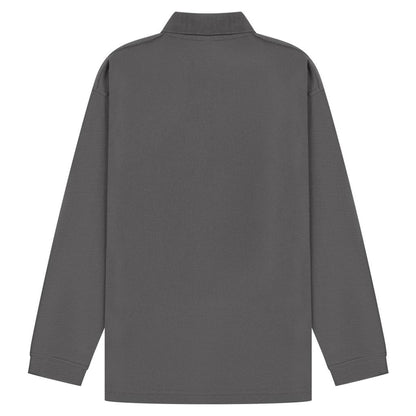 Charcoal - Back - Casual Classic Mens Long Sleeve Polo