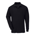 Black - Back - Casual Classic Mens Long Sleeve Polo