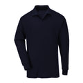 Navy - Back - Casual Classic Mens Long Sleeve Polo