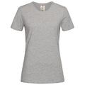 Heather Grey - Front - Stedman Womens-Ladies Classic Organic T-Shirt