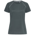 Granite Grey - Front - Stedman Womens Active Raglan T-Shirt