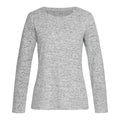 Light Grey Melange - Front - Stedman Womens-Ladies Stars Crew Neck Knitted Sweater