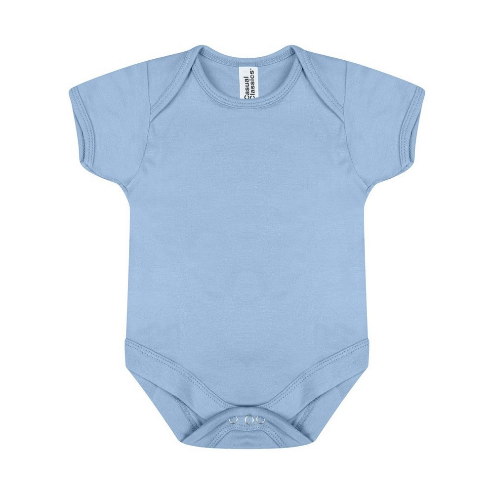 Light Blue - Front - Casual Classics Baby Bodysuit