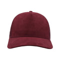 Burgundy - Side - Atlantis Rapper Faux Suede 5 Panel Trucker Cap