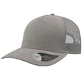 Grey - Front - Atlantis Rapper Faux Suede 5 Panel Trucker Cap