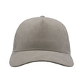 Grey - Side - Atlantis Rapper Faux Suede 5 Panel Trucker Cap