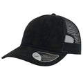 Black - Front - Atlantis Rapper Faux Suede 5 Panel Trucker Cap