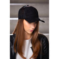 Black - Back - Atlantis Rapper Faux Suede 5 Panel Trucker Cap