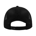 Black - Side - Atlantis Rapper Faux Suede 5 Panel Trucker Cap