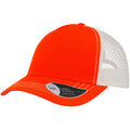 Orange-White - Front - Atlantis Rapper Canvas 5 Panel Trucker Cap