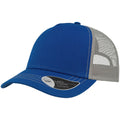 Royal Blue-Grey - Front - Atlantis Rapper Canvas 5 Panel Trucker Cap