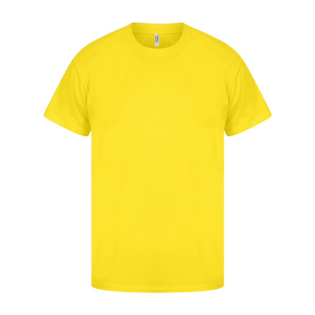 Cyber Yellow - Front - Casual Classics Mens Original Tech T-Shirt