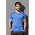 Blue Heather - Back - Stedman Mens Sports Reflective Recycled T-Shirt