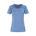 Blue Heather - Front - Stedman Womens-Ladies Reflective Recycled Sports T-Shirt