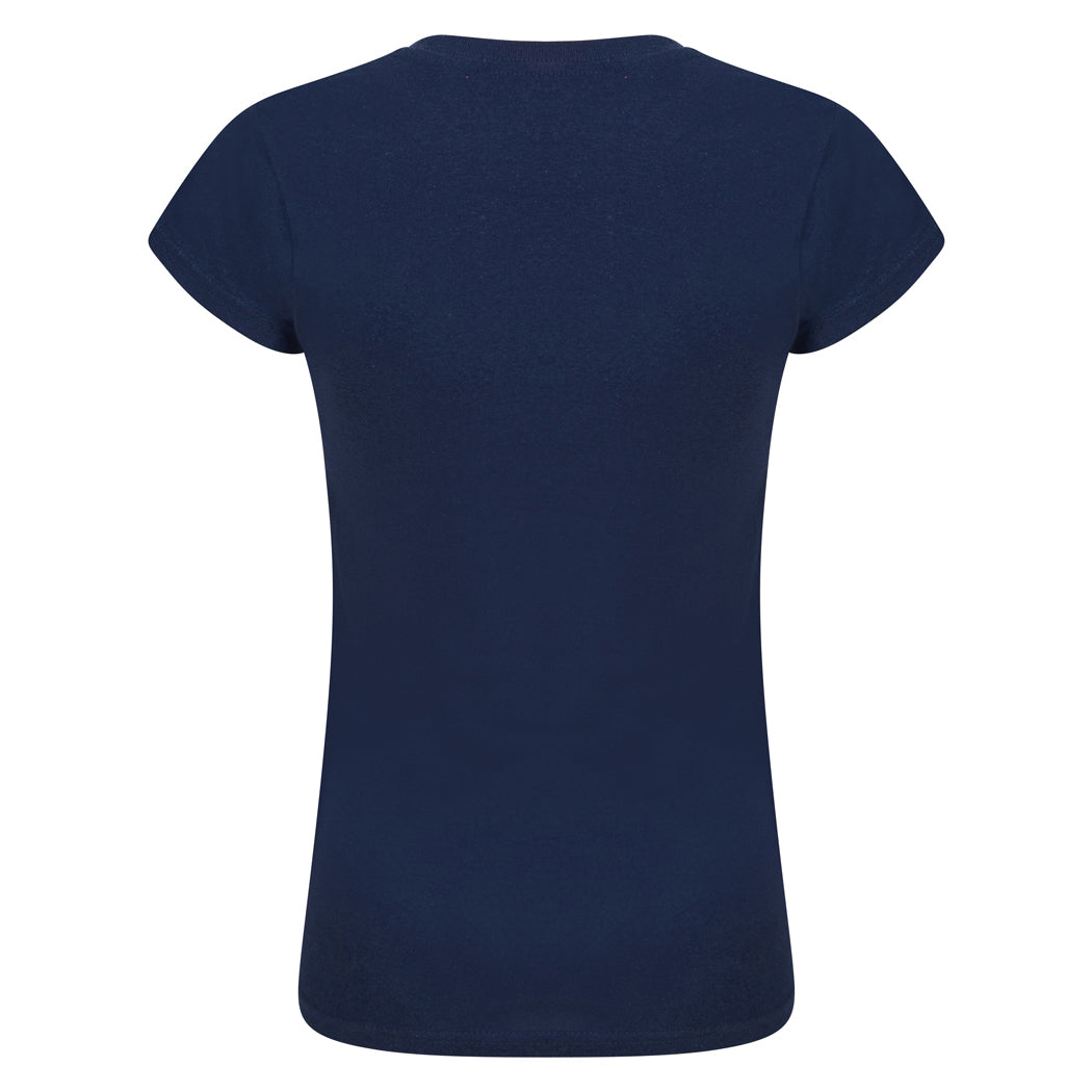 Navy - Side - Casual Classic Womens-Ladies T-Shirt