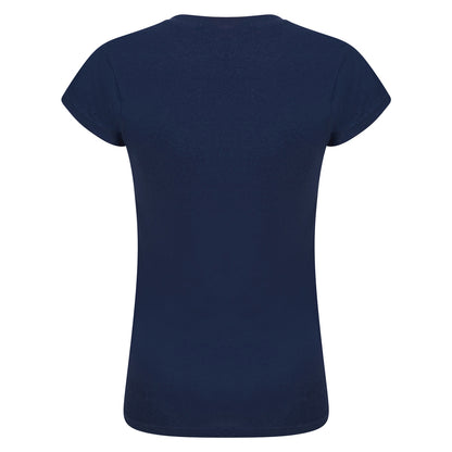 Navy - Side - Casual Classic Womens-Ladies T-Shirt