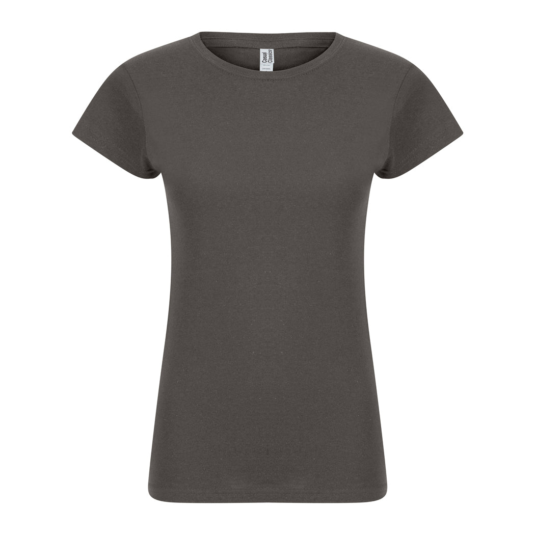 Charcoal - Front - Casual Classic Womens-Ladies T-Shirt