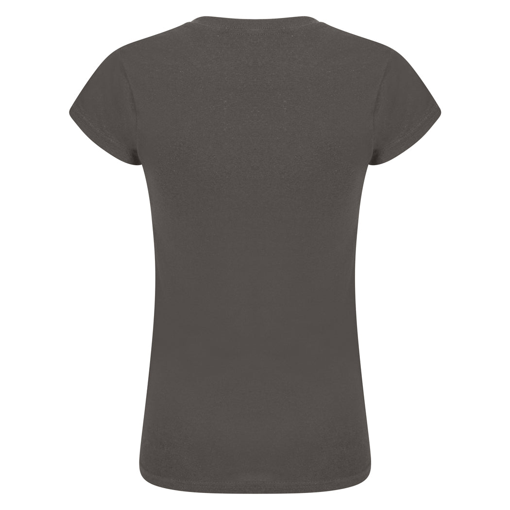 Charcoal - Side - Casual Classic Womens-Ladies T-Shirt