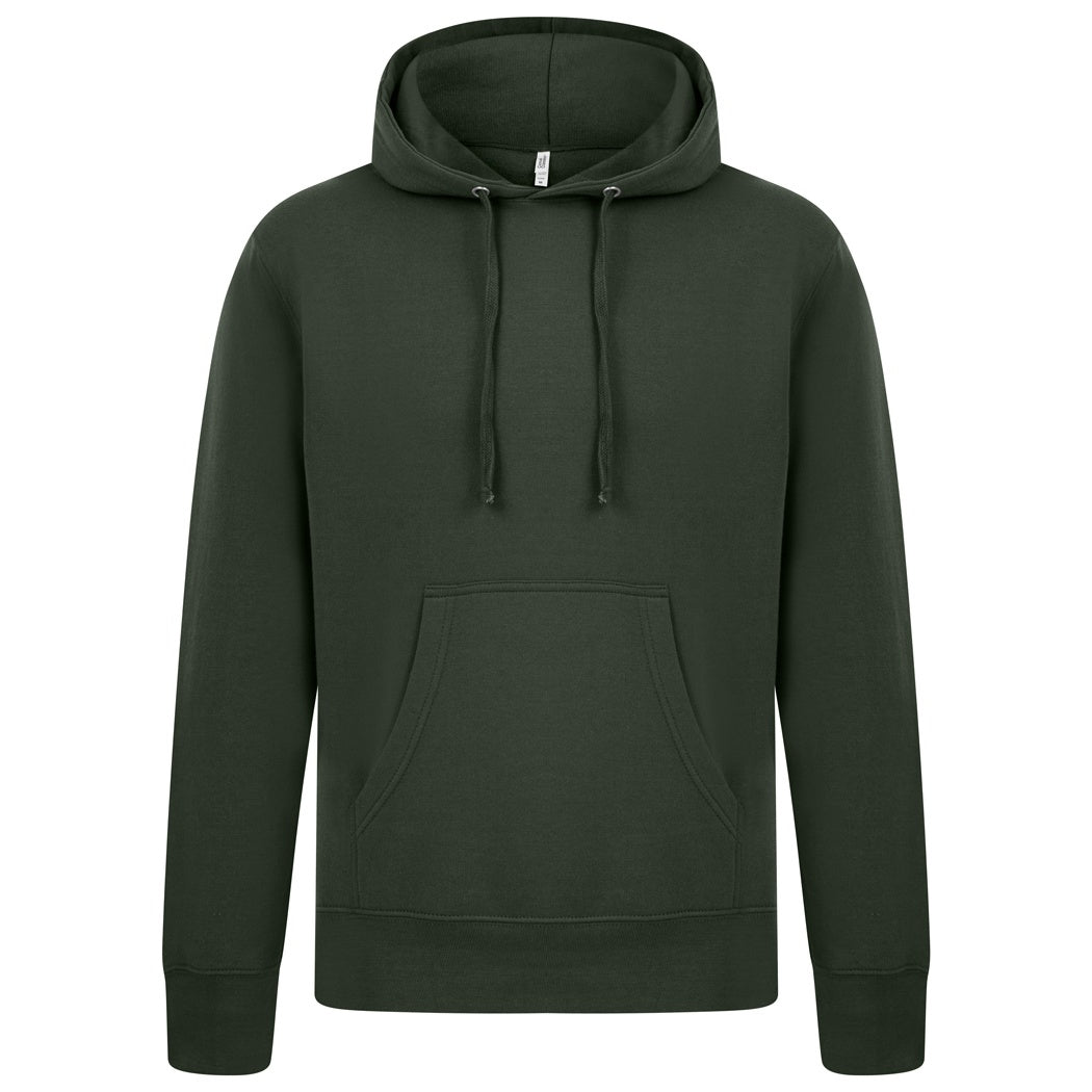 Forest Green - Front - Casual Classics Mens Ringspun Cotton Hoodie