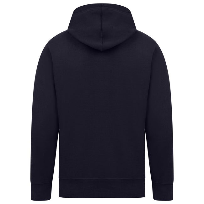 Navy - Back - Casual Classics Mens Ringspun Cotton Hoodie