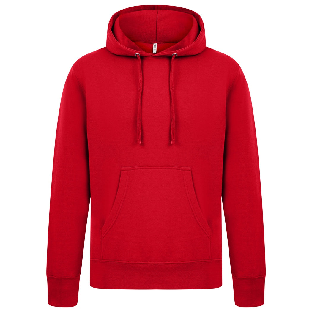 Red - Front - Casual Classics Mens Ringspun Cotton Hoodie