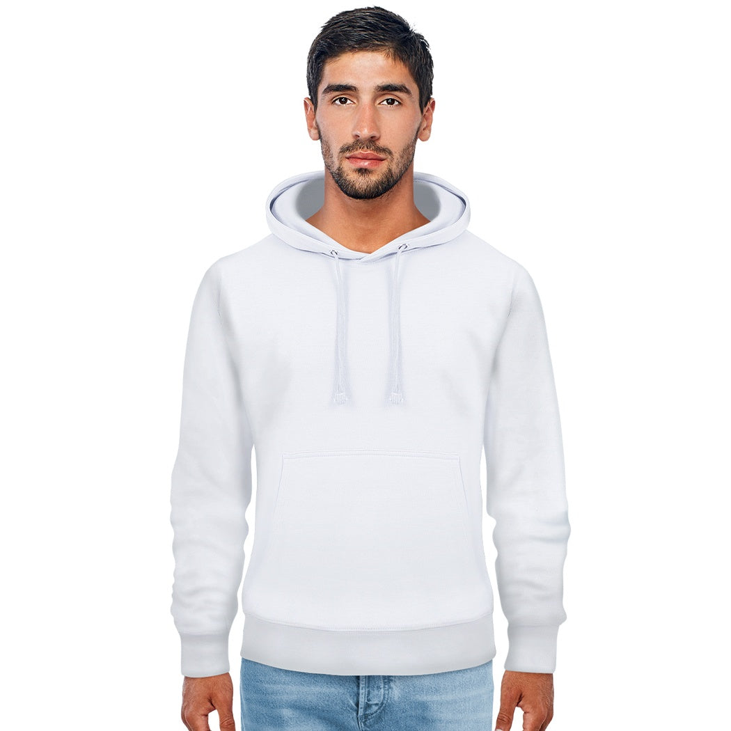 White - Side - Casual Classics Mens Ringspun Cotton Hoodie