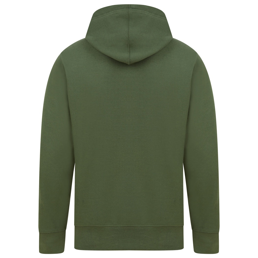 Military Green - Back - Casual Classics Mens Ringspun Cotton Hoodie