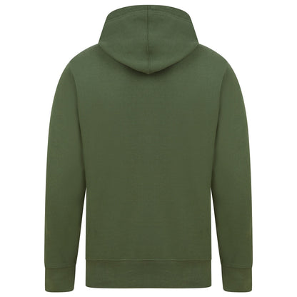 Military Green - Back - Casual Classics Mens Ringspun Cotton Hoodie