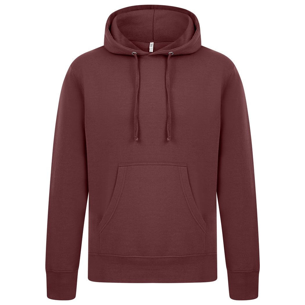 Maroon - Front - Casual Classics Mens Ringspun Cotton Hoodie