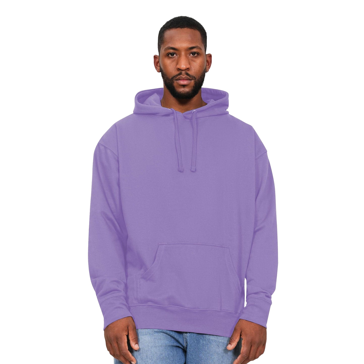 Lilac - Front - Casual Classics Mens Ringspun Cotton Hoodie