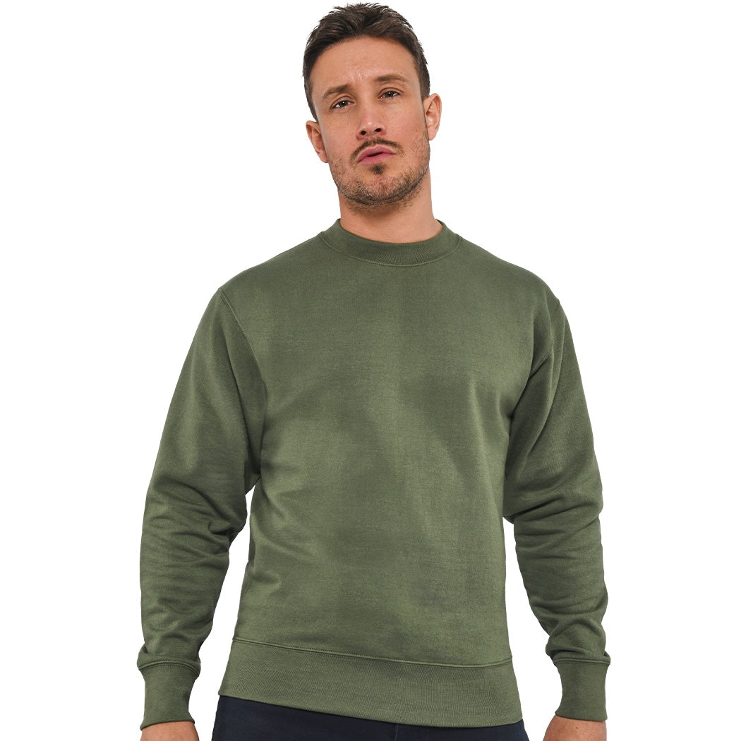 Military Green - Back - Casual Classics Mens Sweatshirt