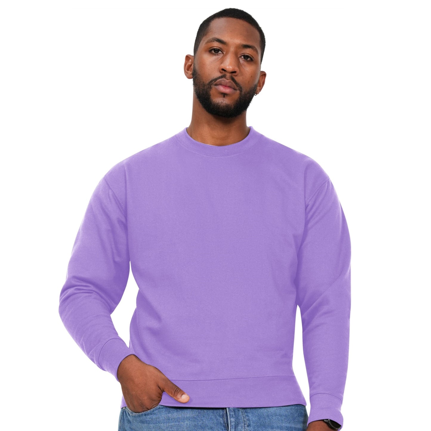 Lilac - Front - Casual Classics Mens Sweatshirt
