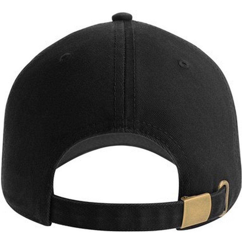 Black - Back - Atlantis Unisex Adult Fraser 6 Panel Organic Cotton Baseball Cap