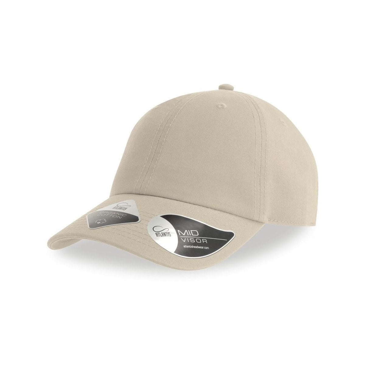 Stone - Front - Atlantis Unisex Adult Fraser 6 Panel Organic Cotton Baseball Cap